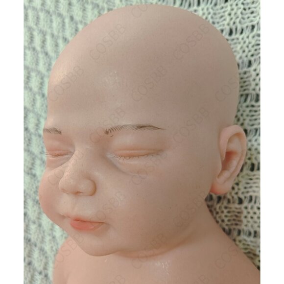US 45cm Eyes Closed Sleeping Reborn Boy Baby Dolls 6.16lbs Full Silicone Dolls - Picture 9 of 10